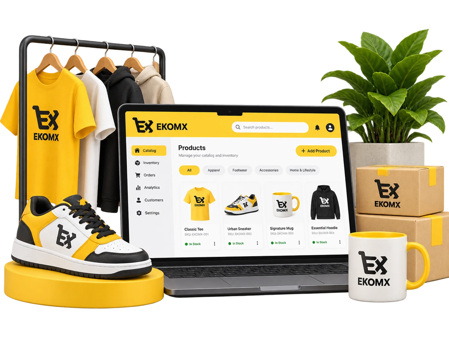 EkomX storefront catalogue and product workspace