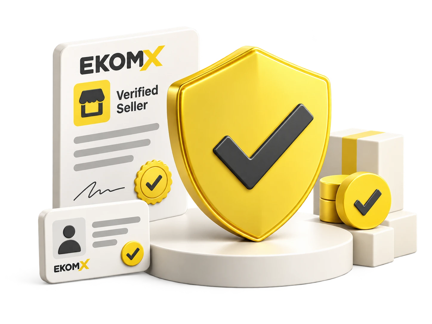 EkomX seller verification shield and identity documents